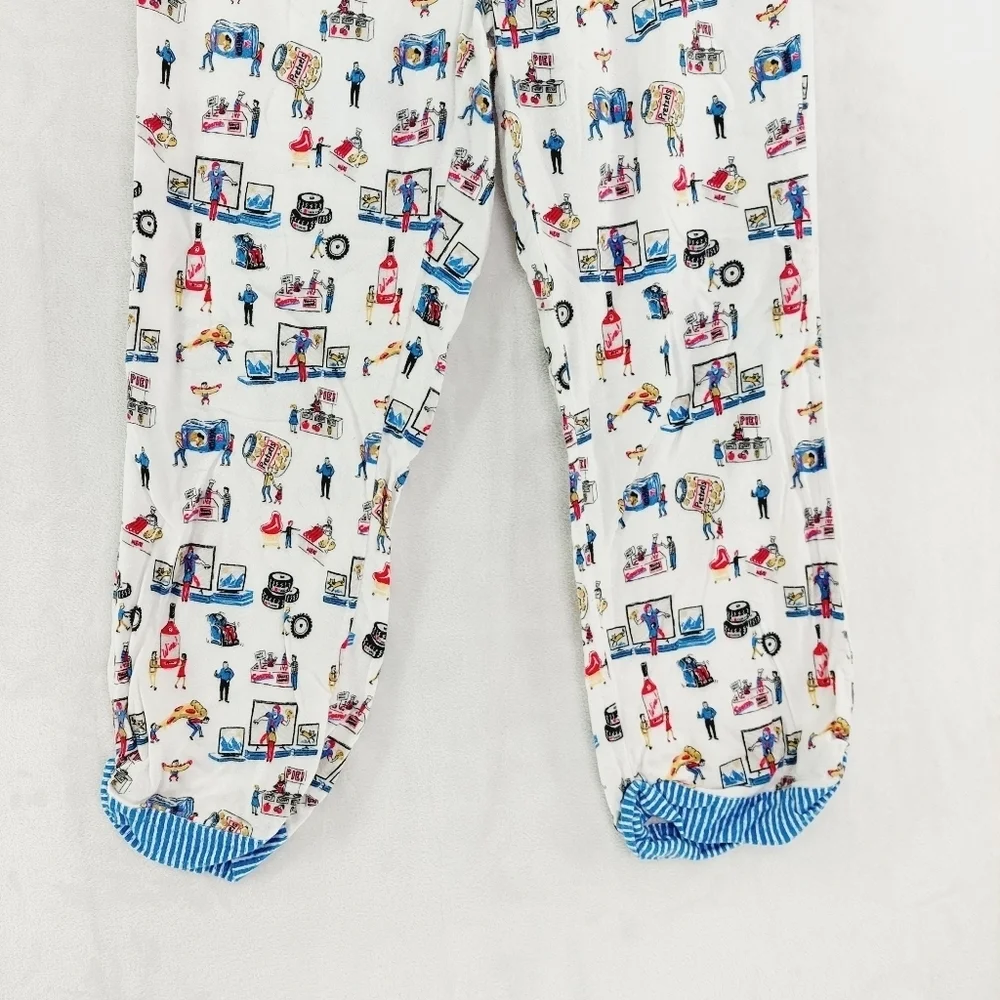 Munki Munki Lounge Athletic Illustrations Printed Night Pants Pajama P6532